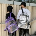 thumbnail image 4 of Heavy Duty Clear Backpack Large Transparent Bag for School Stadium Events Travel Camping PVC 3PCS, 4 of 7