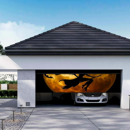 

Clearance！ Mikease Halloween Garage Door Banner Halloween Decoration Halloween Night Garage Door Cover Suitable for Garage Wall Doors