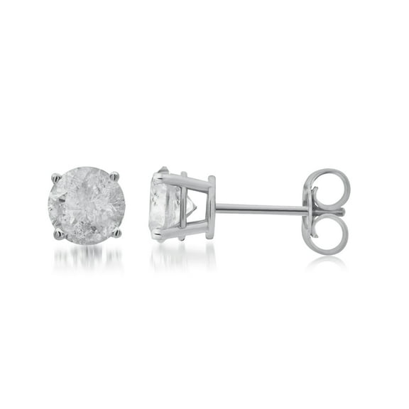 Arista 1 Carat T.W. Round White Diamond Sterling Silver Stud Earrings