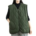 thumbnail image 3 of QTOCIO Vestes Décontractées pour Femmes, Veste d'Automne Sans Manches Côtelée Unie Mode Décontractée, 3 of 4