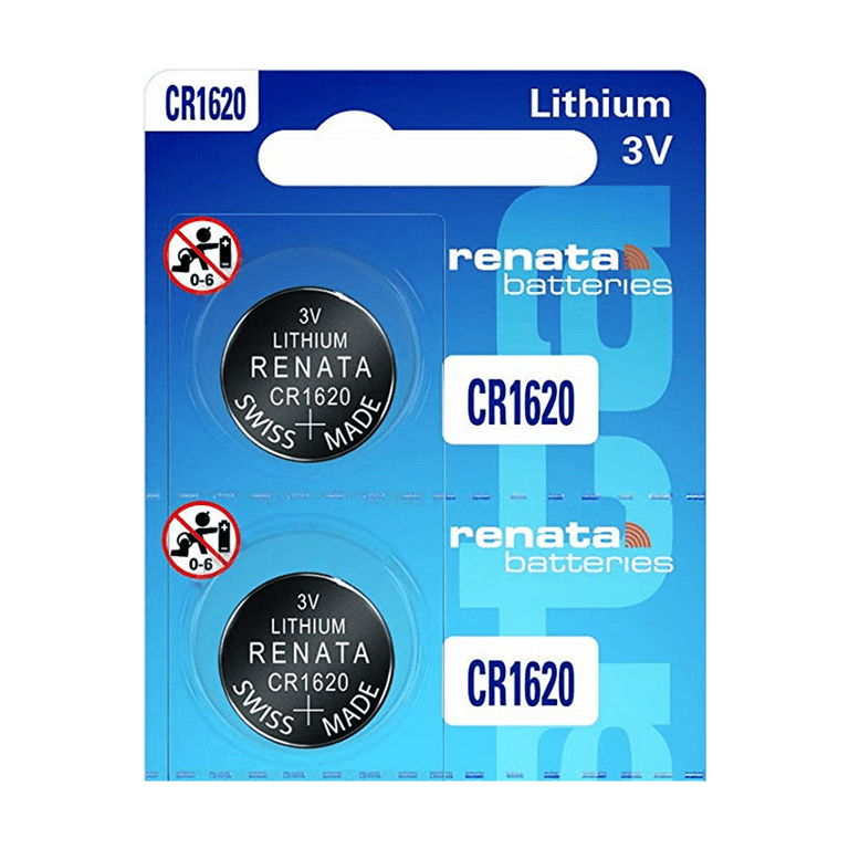 Renata CR1620 Batteries - 3V Lithium Coin Cell 1620 Battery (100 Count) 