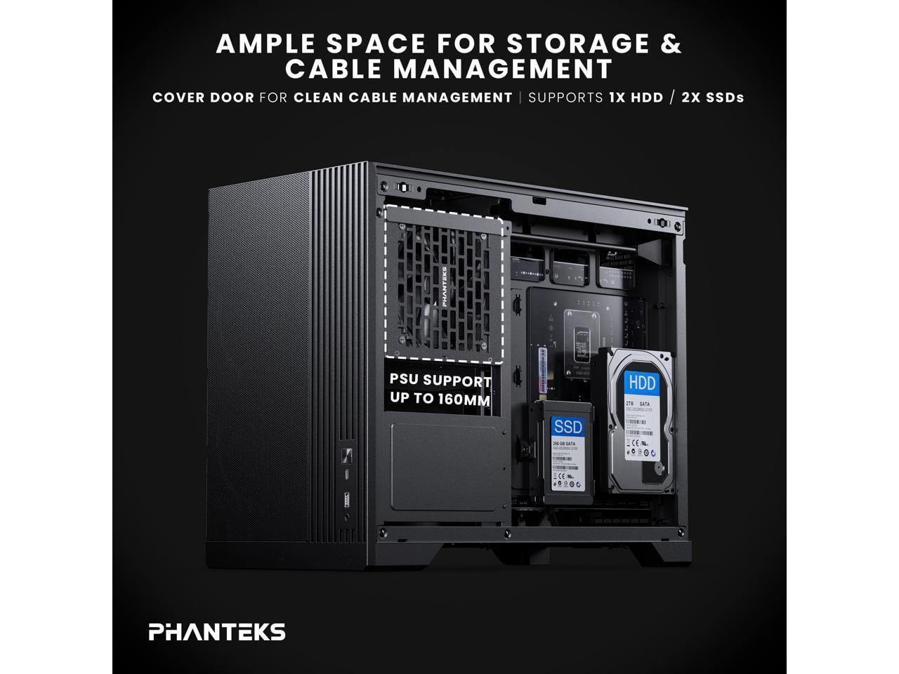 Phanteks XT M3, Compact Micro-ATX Gaming Chassis, High Airflow Performance Mesh, Tempered Glass Window, 3x 120mm D-RGB fans, Black