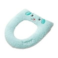 thumbnail image 2 of Qocolhg Bathroom Soft Thicker Warmer with Snaps Fixed Stretchable Washable Cloth Toilet Seat Cover Pads, Easy Installation& Cleaning, Clearance (Blue), 2 of 6