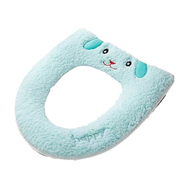 Yhmxh Decoración del baño Tapa de inodoro con botón para el hogar, alfombrilla gruesa de invierno para inodoro, funda de inodoro universal con anillo Gabinete de almacenamiento de baño