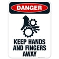thumbnail image 1 of Keep Hands And Fingers Away Sign, OSHA Danger Sign, 18x24 Aluminum, 1 of 1