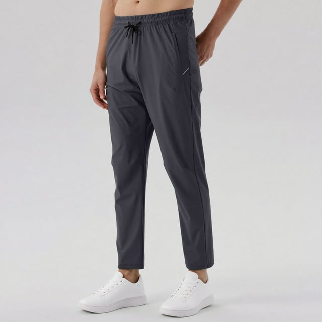 Ceisia Men's All-Season Casual Pants - Fashion Solid Gift Color Drawstring Elastic Waist Multi-Pocket Trousers