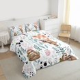 thumbnail image 3 of Homewish Grey Sloth 3-Piece Full Size Comforter Sets for Teens Boys Girls,Flower Animal Bedding Comforter Set,Dreamy Princess Lightweight Bedding Sets,Ultra Soft Home Decor,Reversible, 3 of 8