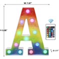 thumbnail image 4 of Colorful Led Letter Lights With Remote, Light Up Multicolored Rainbow Letters, 16 Color Changing Powered Night Light For Kids Wedding Birthday, 4 of 5