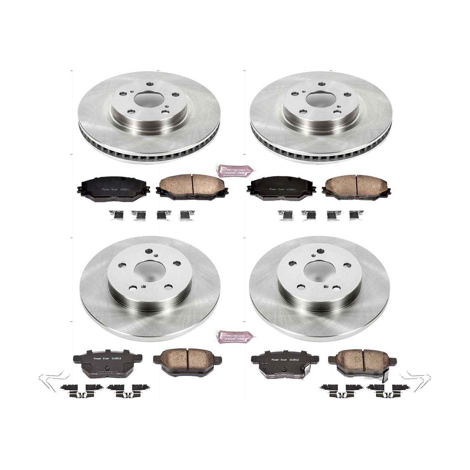 PowerStop Front and Rear Stock Replacement Brake Pad and Rotor Kit Fits: SCION TOYOTA Select Models KOE7631