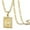 Khaki, variant on Initial Letter Pendant Necklace For Men Womens 1 Gold Plated Square Capital Monogram Necklace Alhpabets From A Z Figaro Chain Necklace