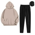 thumbnail image 4 of Yuyuzo Sweatsuits for Women 2 Piece Color Block Tracksuits Fleece Lined Comfy Loungewear Matching Lounge Sets, 4 of 7