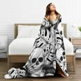 thumbnail image 5 of Kll Fleece Blanket Plush Throw Blanket Skull And Palm Leaves,Soft Fuzzy Cozy Flannel Blanket For Couch Sofa Bed.(80"X60"), 5 of 9
