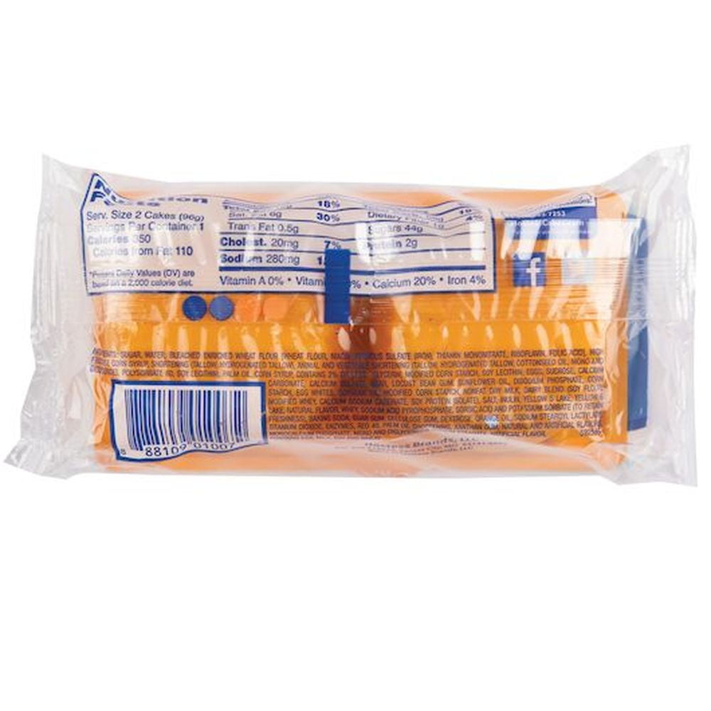 Hostess Single Serve Orange CupCakes, 3.38 Ounce -- 36 per case.