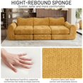 thumbnail image 5 of 102in Sectional Sofa for Living Room, Convertible Cloud Sofa Bed Sleeper, No Assembly Needed, Yellow, 5 of 7