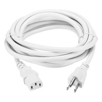 Uxcell 12ft 18 AWG White 18/3 Universal Power Cord C13 to NEMA 5-15P 10A 125V 3-Prong Extension Power Cord