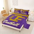 thumbnail image 2 of jejeloiu Purple Gold Football City Queen Sheet Sets For Boys,Kids Ball Gaming Bed Set,4pcs, 2 of 6