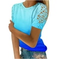 thumbnail image 1 of Birdeem Blouse Décontractée à Manches Courtes en Dentelle Ajourée Col Rond Imprimé Décontracté pour Femmes, 1 of 1