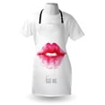 thumbnail image 4 of Kiss Apron, Watercolor Style Woman Lips with Pink Lipstick and Kiss Me Words, Unisex Kitchen Bib with Adjustable Neck for Cooking Gardening, Adult Size, Pale Grey Hot Pink, by Ambesonne, 4 of 4