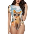 thumbnail image 2 of Picia Surfing Cat Sun Womens One Piece Swimsuits Modest Tummy Control Bathing Suits Lace Up Slimming Swim Suit-XX-Large, 2 of 9
