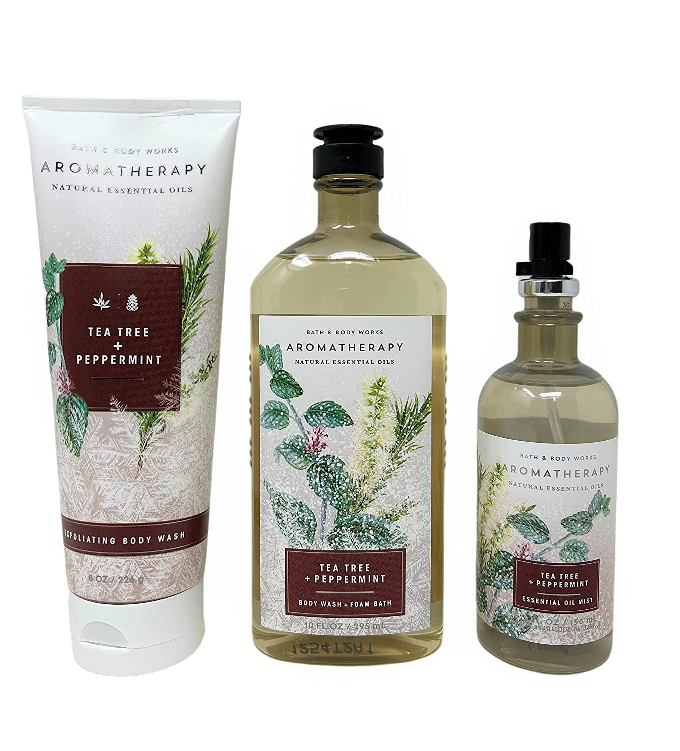Bath & Body Works Aromatherapy TEA TREE + PEPPERMINT Trio Gift Set