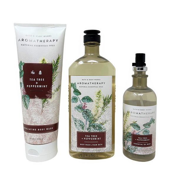 Bath & Body Works Aromatherapy TEA TREE + PEPPERMINT Trio Gift Set