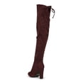 thumbnail image 3 of New Women Wild Diva Amaya-01 Faux Suede Thigh High Drawstring Chunky Heel Boot, 3 of 6