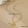 thumbnail image 2 of NICKSUN 18K Gold-Plated Stainless Steel Sun Pendant Choker Necklace, Chic Minimalist Lockbone Jewelry for Women, 2 of 4