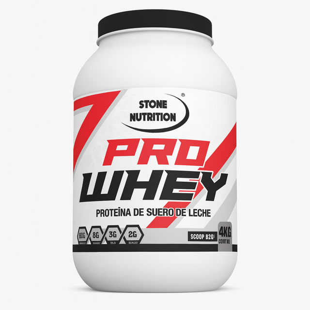 Stone Nutrition Pro Whey - Proteína de Suero de Leche Ultra Filtrada - 4 kg - 125 Servicios - Suplemento Alimenticio
