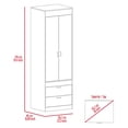 thumbnail image 3 of JERFIT Light Gray Armoire with Doors and Drawers, Freestanding Bedroom Closet Organizer Storage Cabinet, 3 of 7
