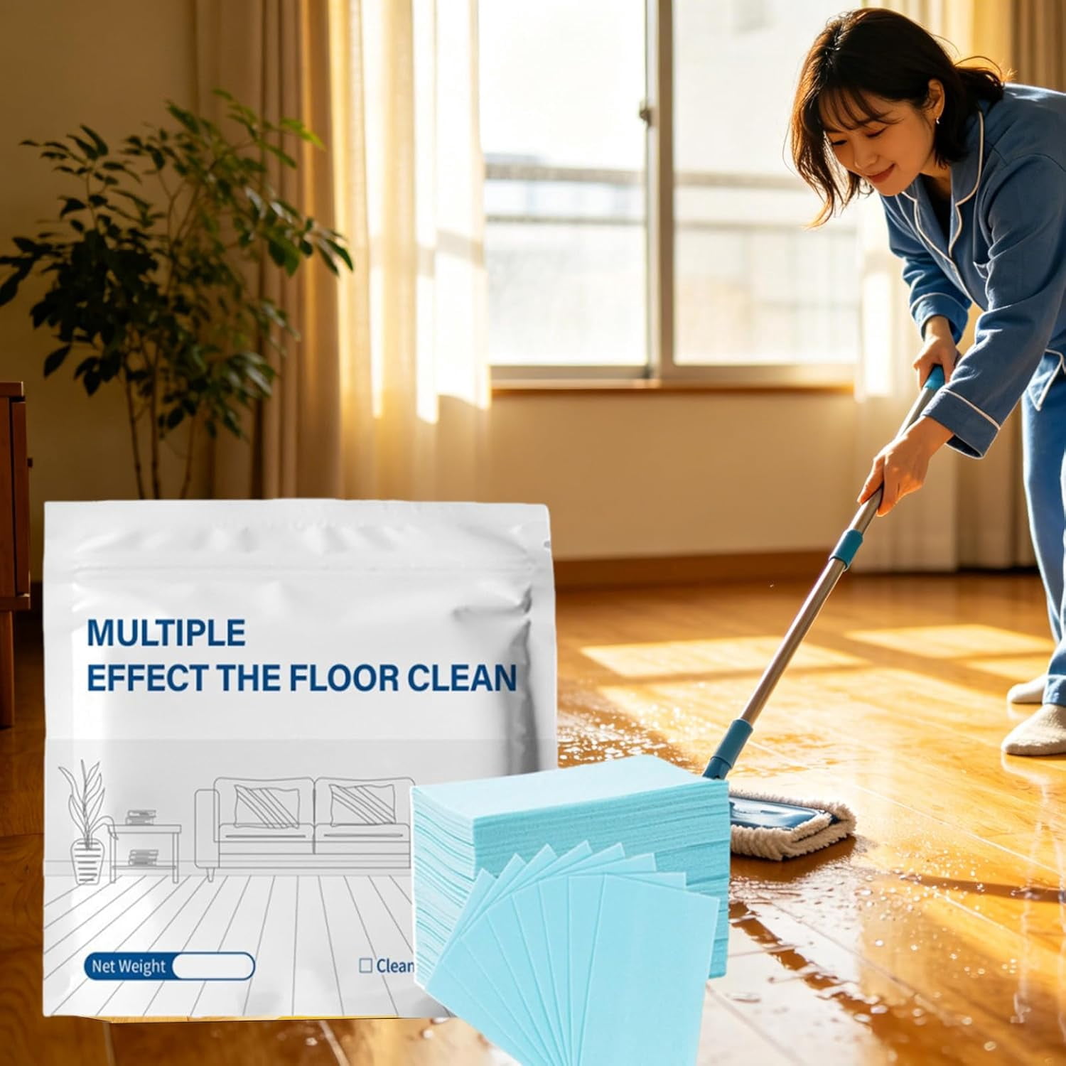 Multiple Effect The Floor Clean,100/200/300 Piece Floor Cleaning Tablets Multi-Surface Cleaner, Gentle Formula Floor Cleaner And Polish For Hardwood Laminate Tile & Rv Walls