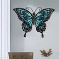 thumbnail image 6 of 3D Metal Butterfly Wall Art Decor, Hand Painted Hanging Butterfly Ornament, Weatherproof Outdoor Fence, Patio, Tree, Indoor Wall Sculpture Decoration15.74*11.5 in., 6 of 6