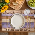 thumbnail image 4 of Western Texas Star Vintage Placemats Set of 6, Retro Farmhouse Purple Brown Wooden Placemats for Dining Table, Place Mats for Kitchen Tabletop, Waterproof Wipeable Dining Table Mats Set, 4 of 9