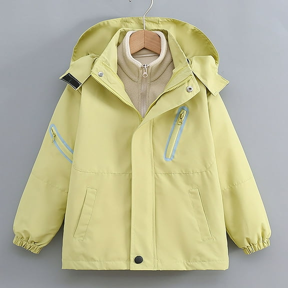 AUNVITO Girls 4-15Y Waterproof Windbreaker 2-in-1 Reversible Sherpa Lined Hooded Jacket Lightweight Windproof Outerwear for Outdoor Activities