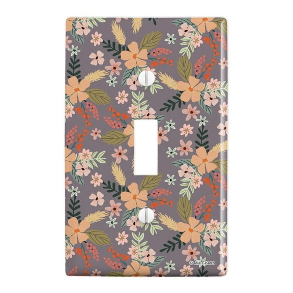 French Garden Flowers Plastic Wall Decor Toggle Light Switch Plate Cover