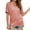 Pink, variant on Ohufall Womens Tops! Women's Fashion Casual T-shirt Solid V-neck Sleeve Side Pleated Top Short Sleeve Blouse