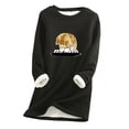 thumbnail image 1 of Mujer Vintage Loungewear Manga Larga Lindo Gato Estampado Blusa Otoño Polar Sudadera Top Odeerbi ODB113080, 1 of 3