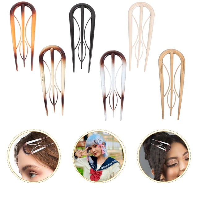 unbranded 6 Pasadores U Tipo Horquilla Para Peinar Chignons Estilo Vintage Multi Color