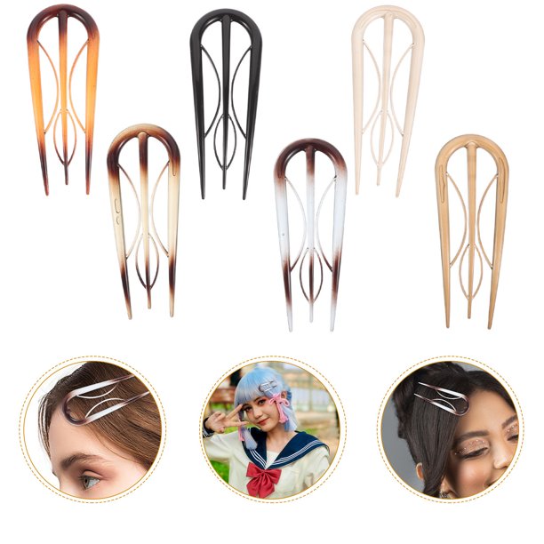 unbranded 6 Pasadores U Tipo Horquilla Para Peinar Chignons Estilo Vintage Multi Color