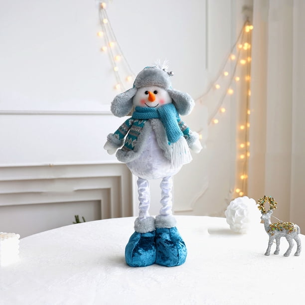 Adorno Navideño Telescópico de Papá Noel y Muñeco de Nieve | Decoración Festiva Elástica | Figura de Poliéster para Escritorio, Ideal para El Hogar, La Oficina y La Tienda | Juguete Navideño de Altur