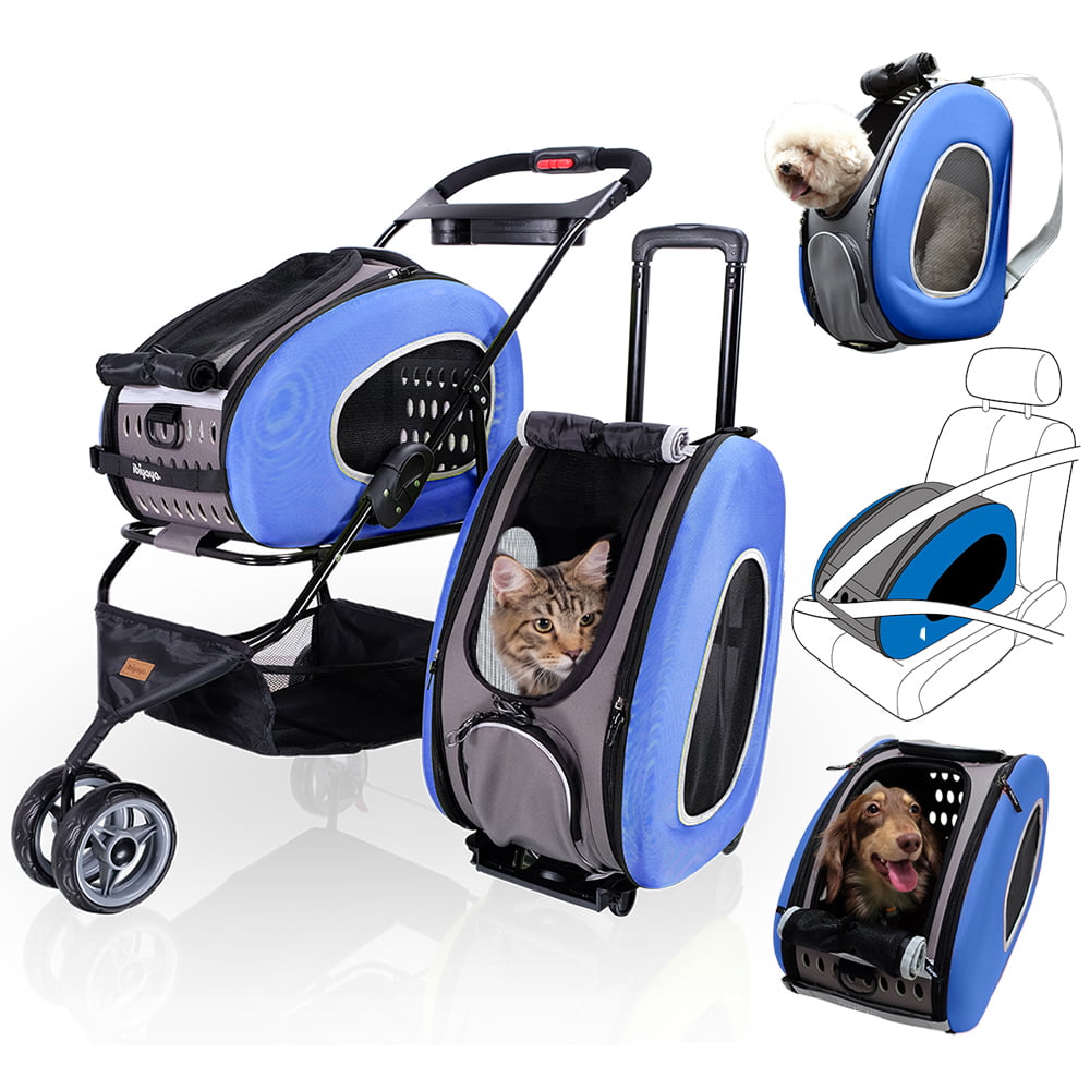 ibiyaya 5 in 1 Pet Carrier + Backpack + CarSeat + Pet Carrier Stroller