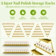 thumbnail image 5 of Sturdy Gold Metal, Wall-mounted, Nail Polish Storage Racks, Body Armor Stand, 5 Tiers, Triangular Display Rack, Cosmetic Display Cases, Set of 10, with Heat Resistance, for Salon, 5 of 9