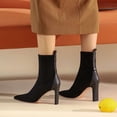 thumbnail image 4 of LSLJS Bottines à Talons Hauts pour Femmes, Chaussures pour Femmes Style Britannique Mode Fermeture Éclair Bout Pointu Imprimé Serpent en Flocage Talon Épais, Bottines et Bottes pour Femmes, 4 of 9