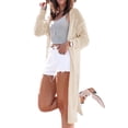 thumbnail image 4 of Womens Solid Color Long Sleeve Open Front Knit Sheer Cardigans Lightweight Kimono Long Sweater, 4 of 4