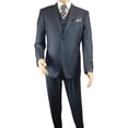 thumbnail image 2 of Mens Vitali Three Piece Suit Vested Sheen Sharkskin Business M3090 Navy blue, 2 of 11