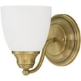 thumbnail image 2 of 5.5 inch 1 Light Antique Brass Wall Sconce with White Glass Shade, 2 of 5
