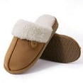 thumbnail image 6 of Litfun Fuzzy Slippers for Women Memory Foam Winter Warm House Shoes Indoor Outdoor, Khaki, Size 7-7.5, 6 of 7