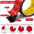 thumbnail image 3 of Double Sided Tape Heavy Duty 1in x 10ft, Heavy Duty Removable Mounting Tape, Adhesive Strips Double Sided Mounting Tape, Strong Foam Tape for Walls Picture Hanging Poster, Car, LED Strip Light, 3 of 8