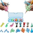 thumbnail image 1 of Pencil Grip Set 13 Pcs Children Pen Holder Writing Aid Grip Trainer With Storage CaseTransparent, 1 of 4