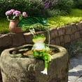 thumbnail image 5 of Nrmrqz Cute Frogs Garden Statue Holding Leaf Umbrella - Resin Outdoor Decor for Flower Beds, Pond & Patios - Weatherproof Garden Ornament - Perfect Gift for Garden Lovers, 5 of 5