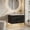 30-inch black, variant on 24 in Black Floating Fluted Bathroom Vanity with Ceramic Sink, Wall Mounted Cabinet with 2 Soft Close Drawers and Gold Handles, Easy Assembly